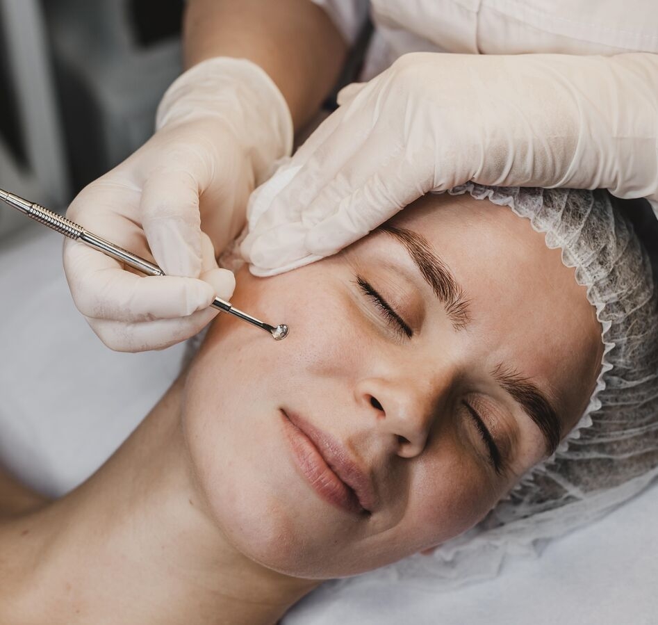 Dermaplaning in a clinic